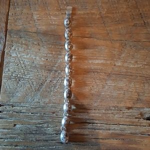 Silver and Leopard Jasper turquoise bracelet